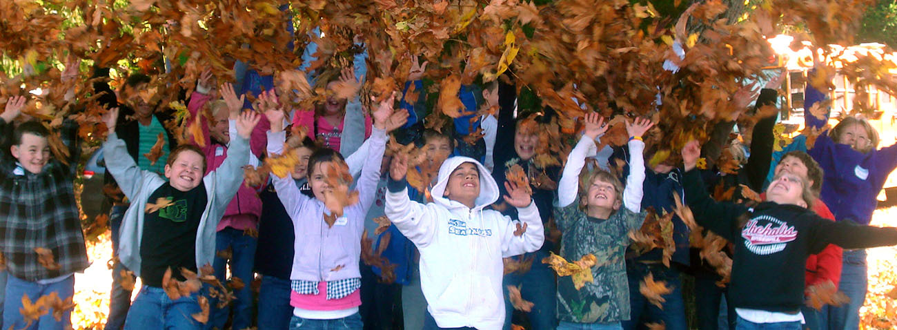 Leaf Throwing Kids